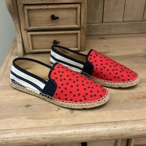 Talbots Espadrilles “Izzy Star” Flats Size 8 Patriotic American Red White & Blue